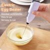 White Electric Egg Beater Milk Frother For Coffee Household Kitchen Mini Stainless Steel Coffee Milk Tea Blender