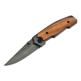 Outdoor Small Folding Knife Forging Steel Camping Fruit Knife (Option: Melaleuca pattern)