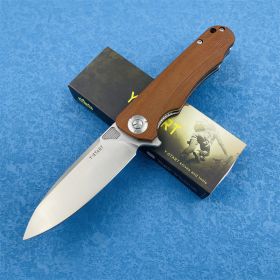 Outdoor Steel Folding High Hardness Self-defense Sharp Knife (Option: Camel)