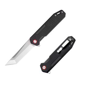 Folding Knife Carbon Fiber High Hardness Self-defense Folding Knife Camping Survival Knife Multi-purpose (Option: G10 Handle Black)