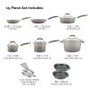 15-Piece Nonstick Pots and Pans Set/Cookware Set, Marine Blue