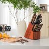 15 Pieces Stainless Steel Knife Block Set with Ergonomic Handle